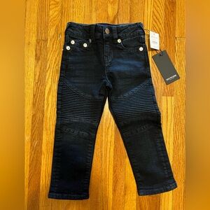 True Religion Dark Blue Stretch denim Moto jeans NWT